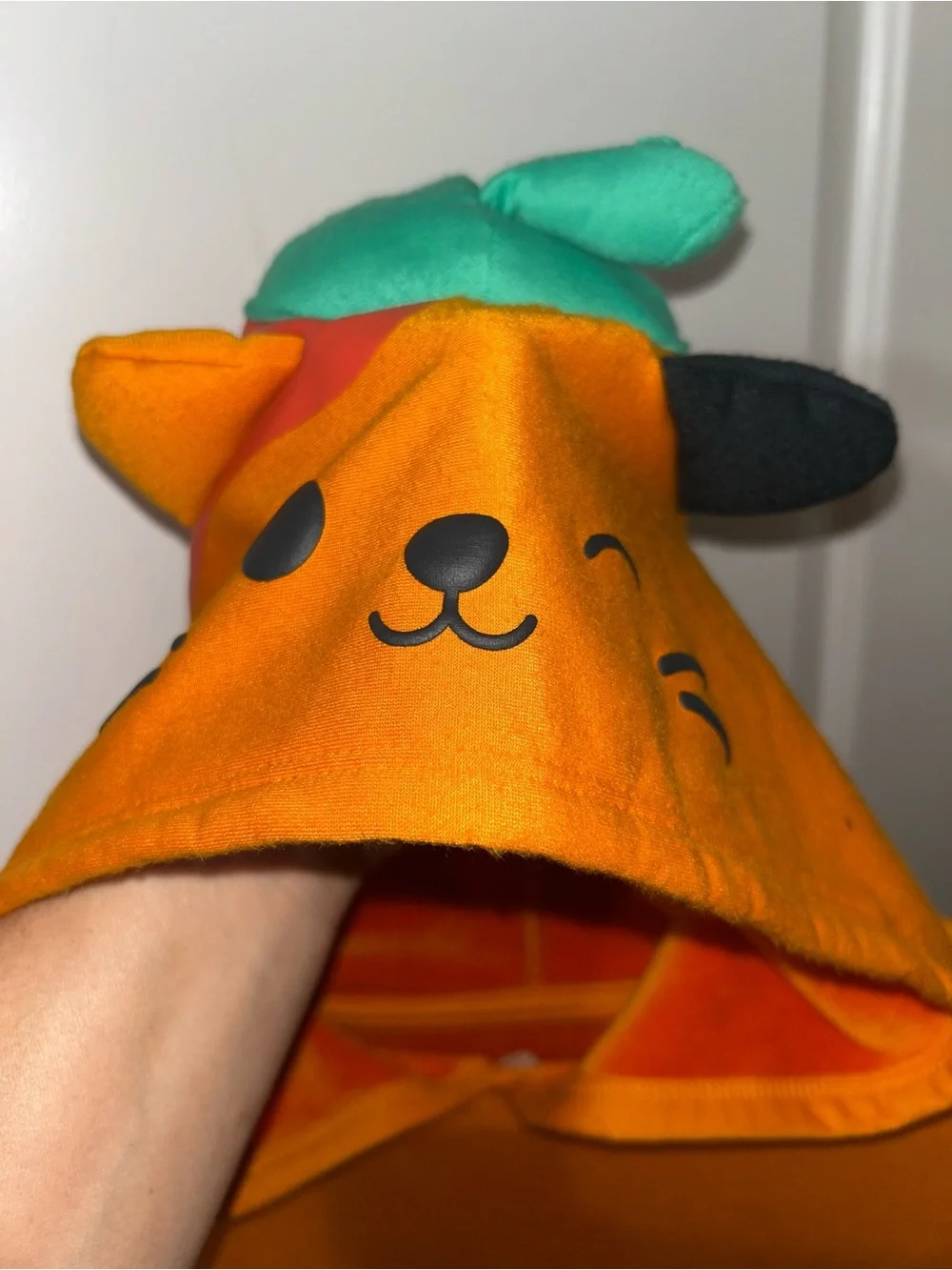 Squishmallows Orange Hooded Pumpkin Dress with Green Waistband
